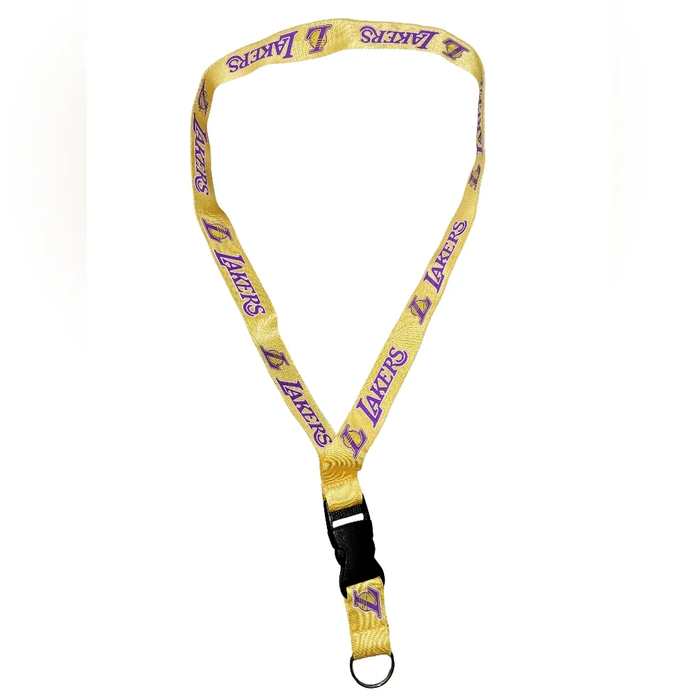 Lakers Official NBA Lanyards Gold & Purple With Detachable Key Holder Set Of 2